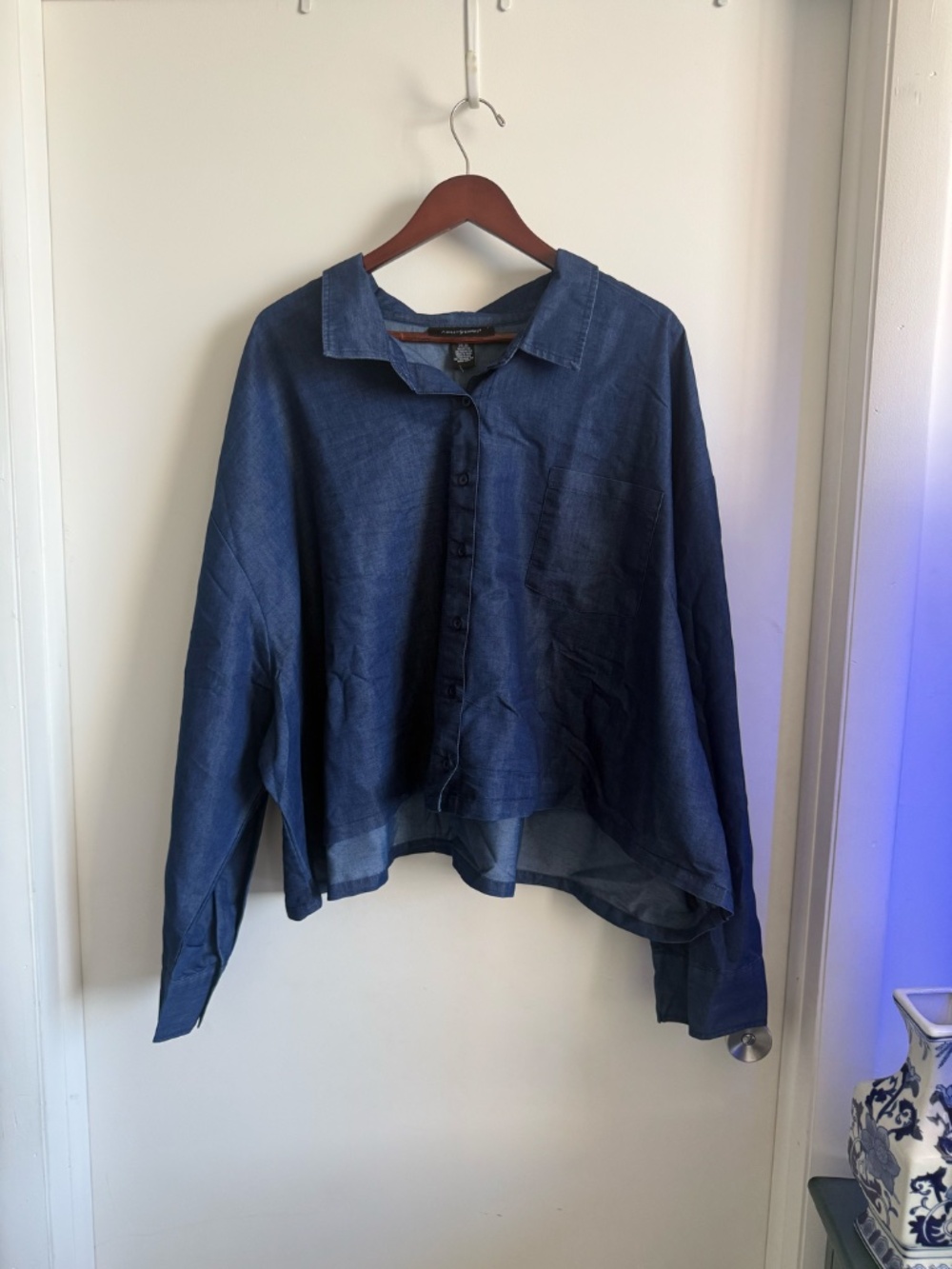 Cropped Button Down Shirt Size 5xl